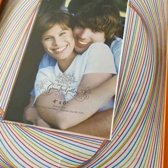 New green tree gallery 4 x 6 orange picture frame with rainbow matting - Picture 2 of 5